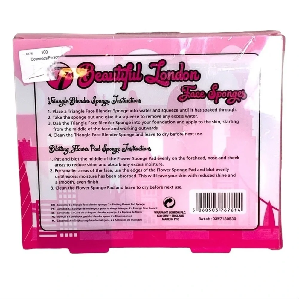 W7 Beautiful London Face Sponge Set New 8 Piece Set